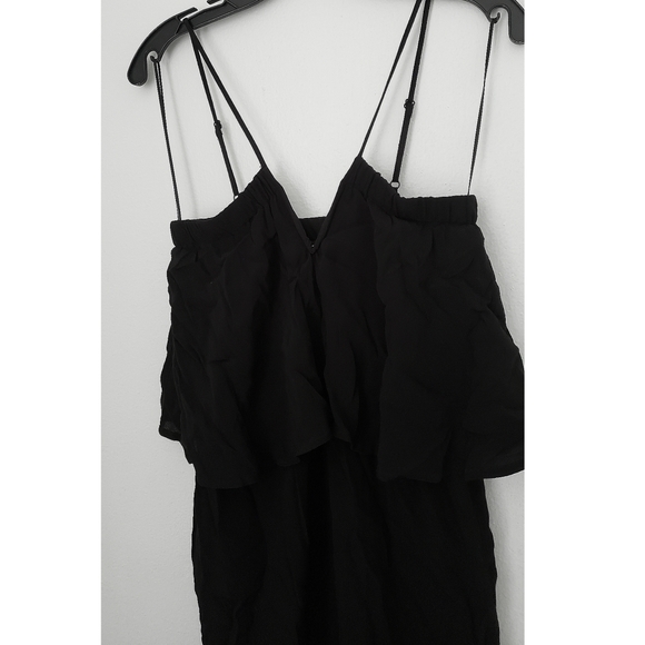 YUMI KIM jet black deep V tiered sheath midi dress - Picture 7 of 10